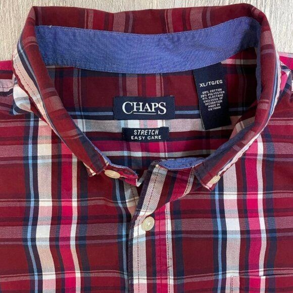 Chaps Men's Long Sleeve Button Up Shirt - Plaid XL - Picture 3 of 5
